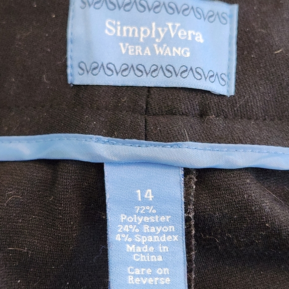 Simply Vera Vera Wang Black Zip Ankle Dress Pants Size 14 - Picture 7 of 7
